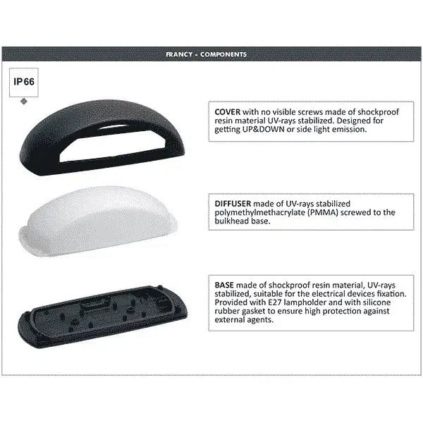 Francy 2-Way UP/Down Bulkhead Lamp - Fumagalli