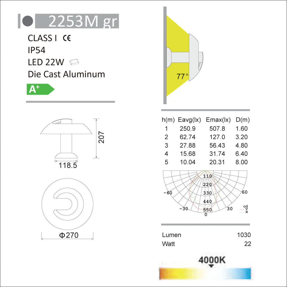 Spril outdoor Wall Top Light
