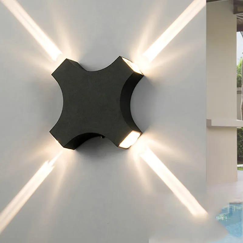 4 Way Cross Shape LED Wall Light