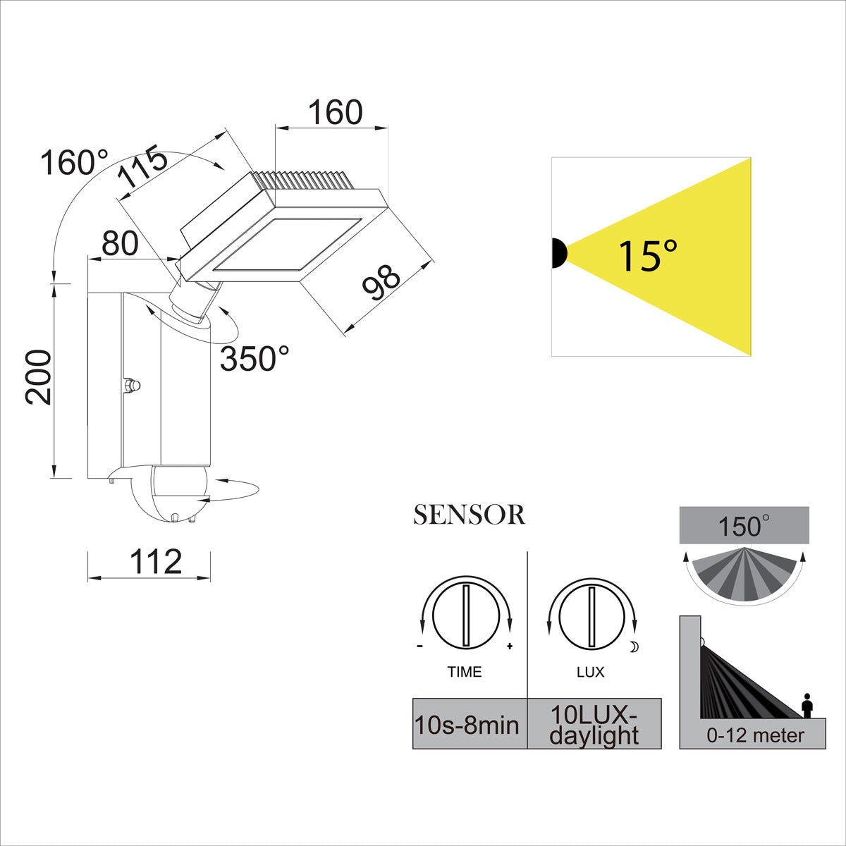 Nevada Wall Motion Sensor Light (Square).