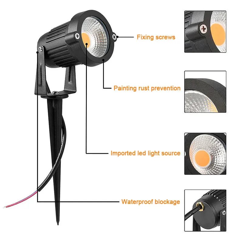 LED Waterproof Garden Spike light (7w)