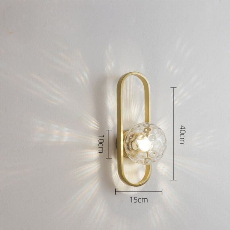 Gold Metal Nordic Glass Wall Lamp