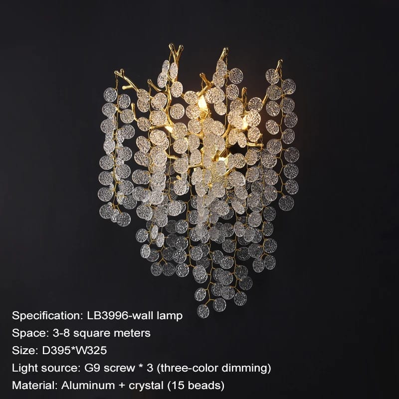 Modern Gold Crystal Luxury Wall Lamp