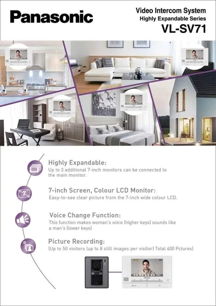 Panasonic Video Intercom System with Door Release VL-SV71BX