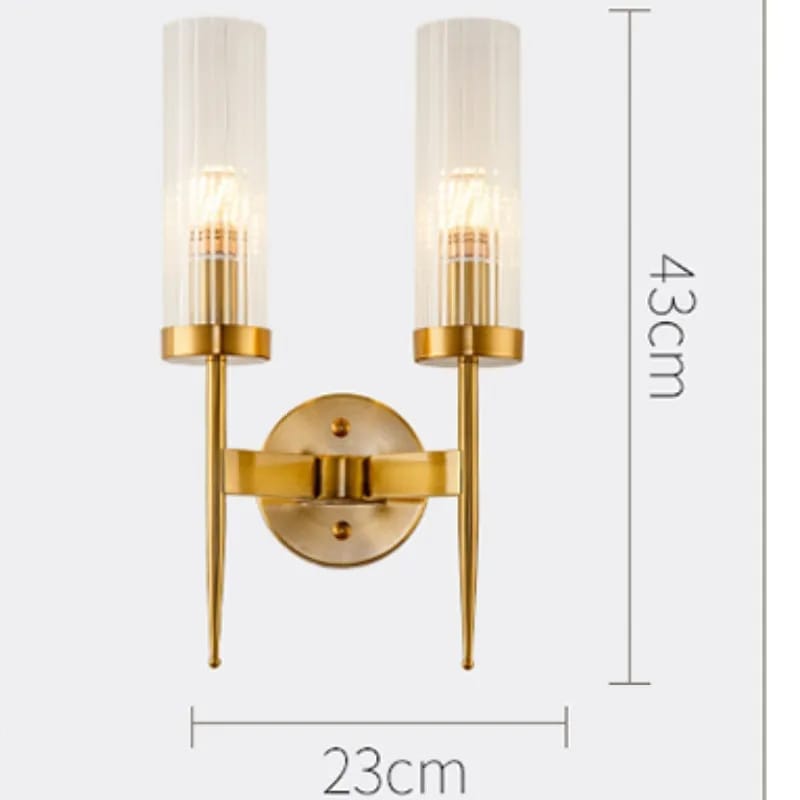 Double head Glass cylindrical wall lamp