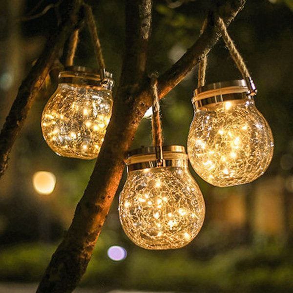Solar Powered Glass Jar Garden Light (4pcs pack)