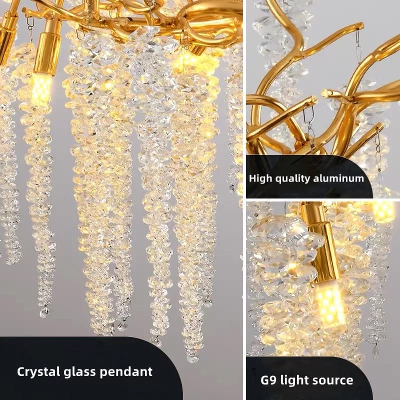 Waterfall Luxury Round Crystal Chandelier