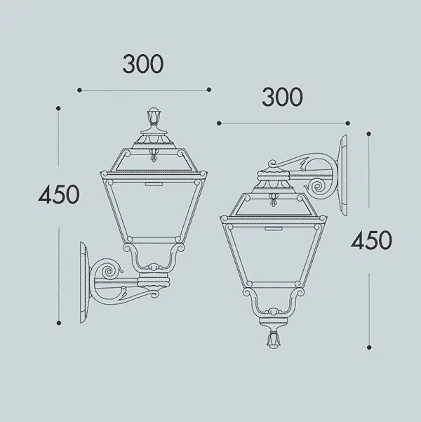 GOLIA Square Wall Lantern in Classic Style - Fumagalli