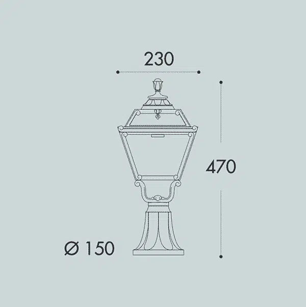 Golia Square Standing Lantern in Classic Design - Fumagalli