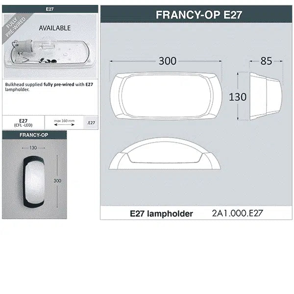 Francy-OP Bulkhead Lamp - Fumagalli