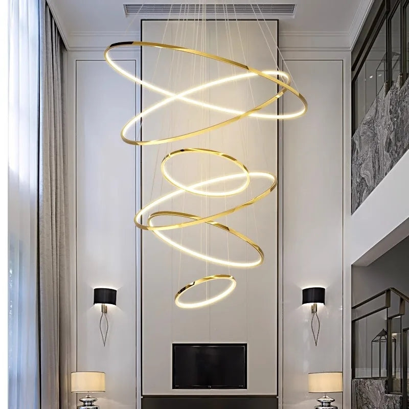 Modern Rings Crystal LED Chandelier (300mm - 1200mm)