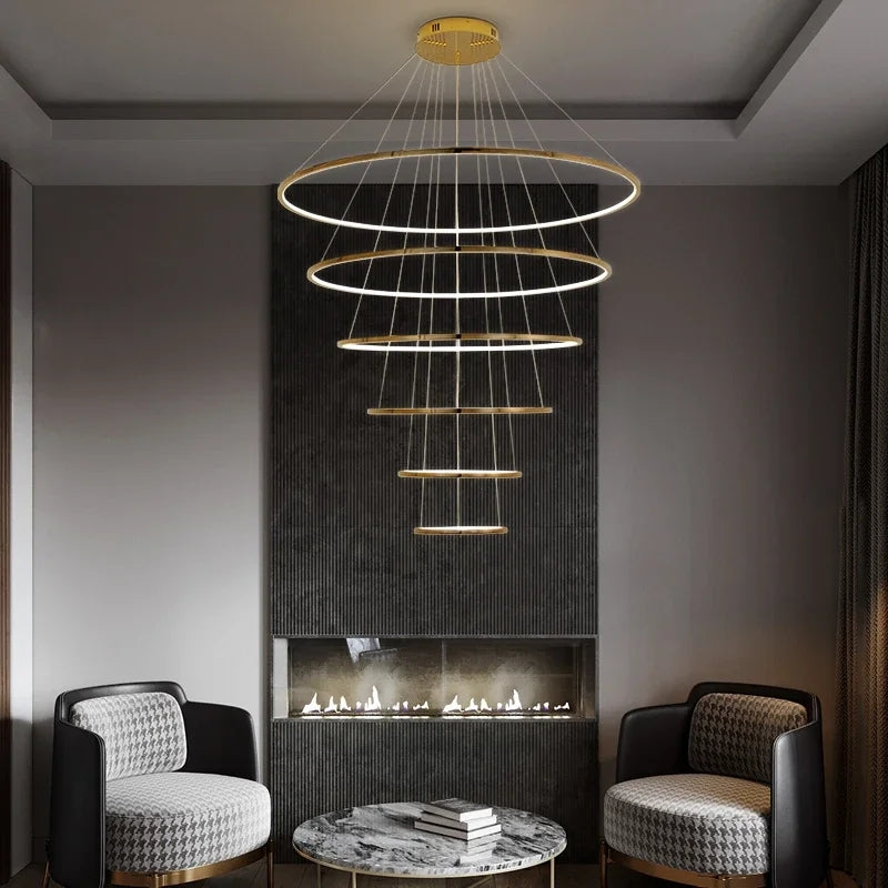 Modern Rings Crystal LED Chandelier (300mm - 1200mm)