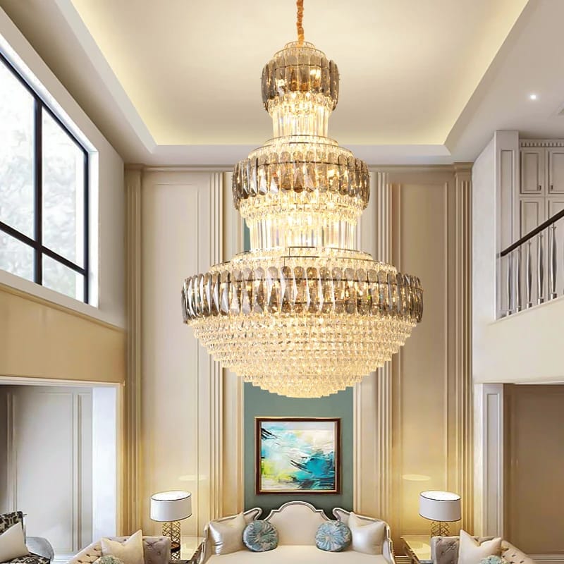 European Luxury Style Villa Duplex Crystal Chandelier