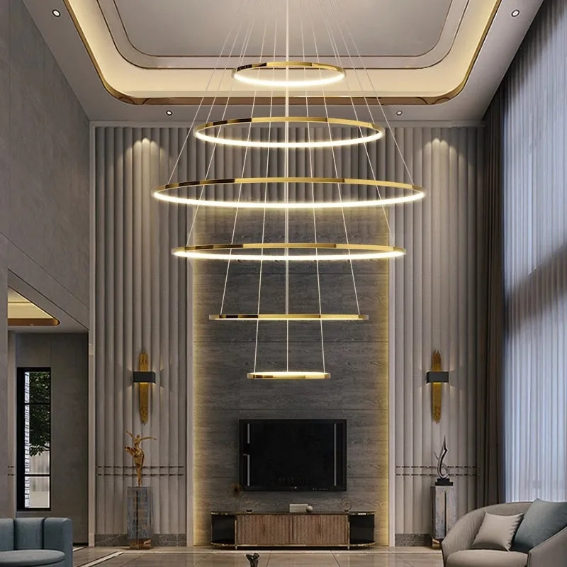 Modern Rings Crystal LED Chandelier (300mm - 1200mm)