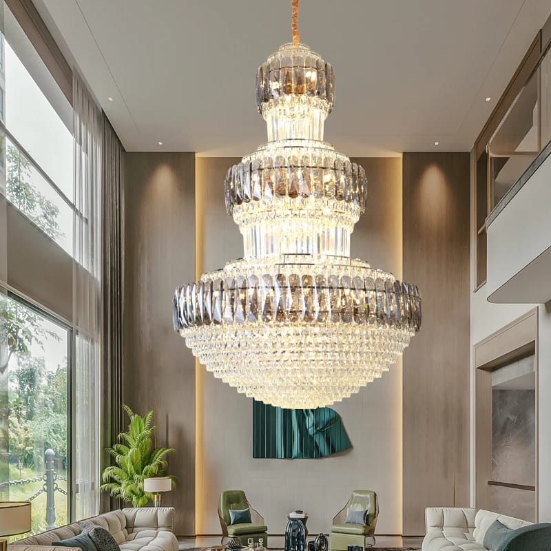 European Luxury Style Villa Duplex Crystal Chandelier