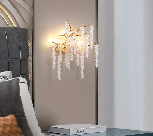 Modern Waterfall Luxury Crystal Wall Lamp