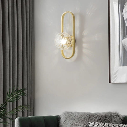 Gold Metal Nordic Glass Wall Lamp