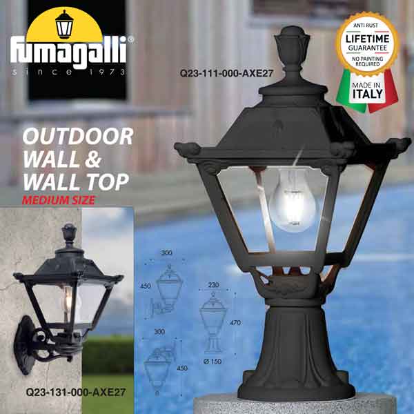 Golia Square Standing Lantern in Classic Design - Fumagalli