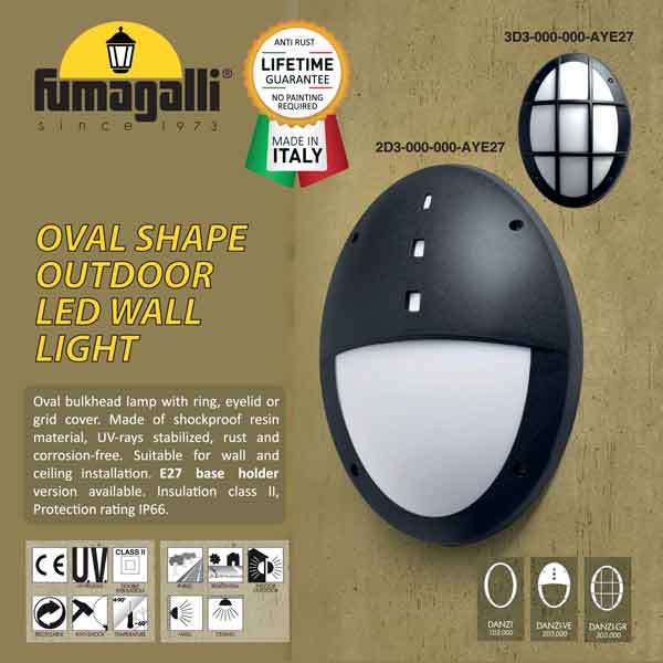 Danzi Range Bulkhead Round Lamp - Fumagalli