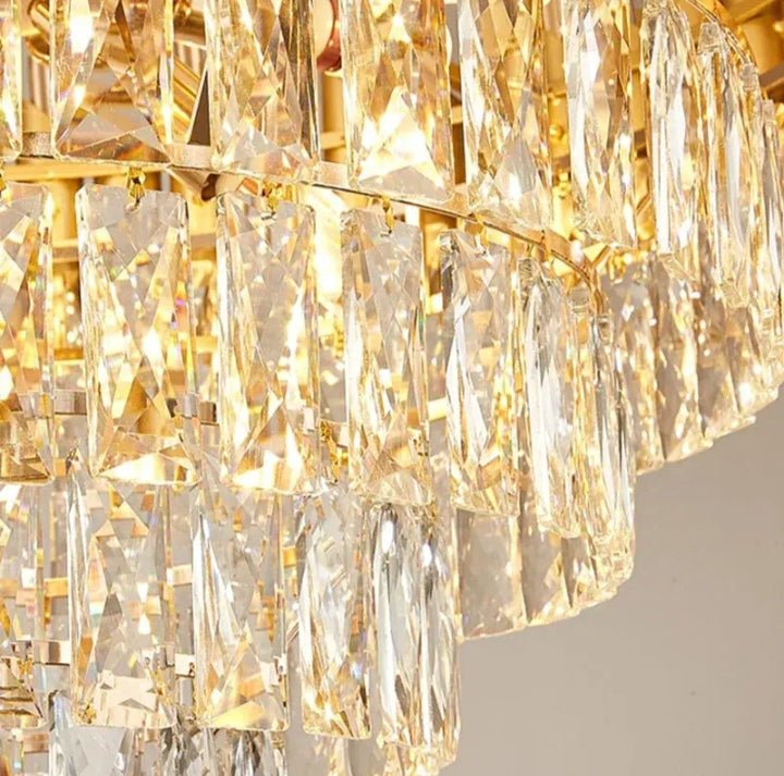 Round Modern Gold Crystal Chandelier (600mm)