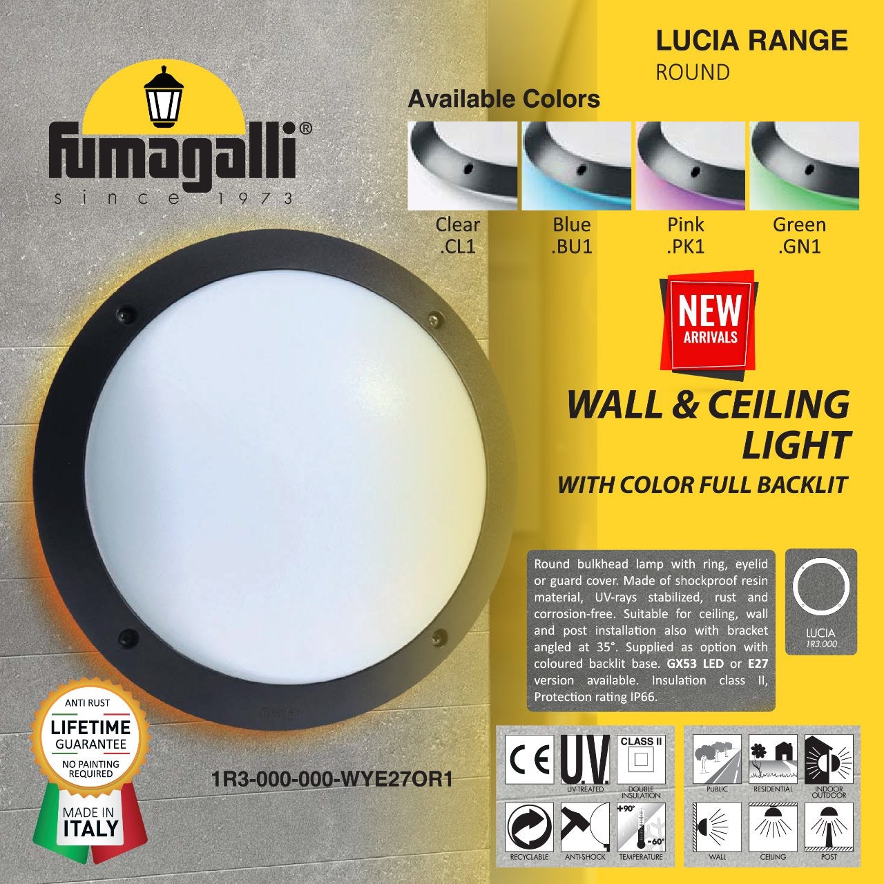 Lucia Range Round Bulkhead Lamp - fumagalli