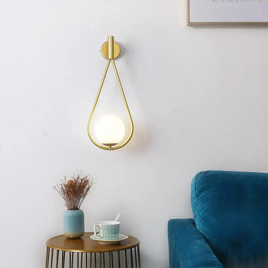 Nordic Simple Round Golden Wall Lamp