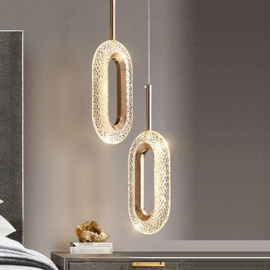 Ovated Gold Ring Pendant Light