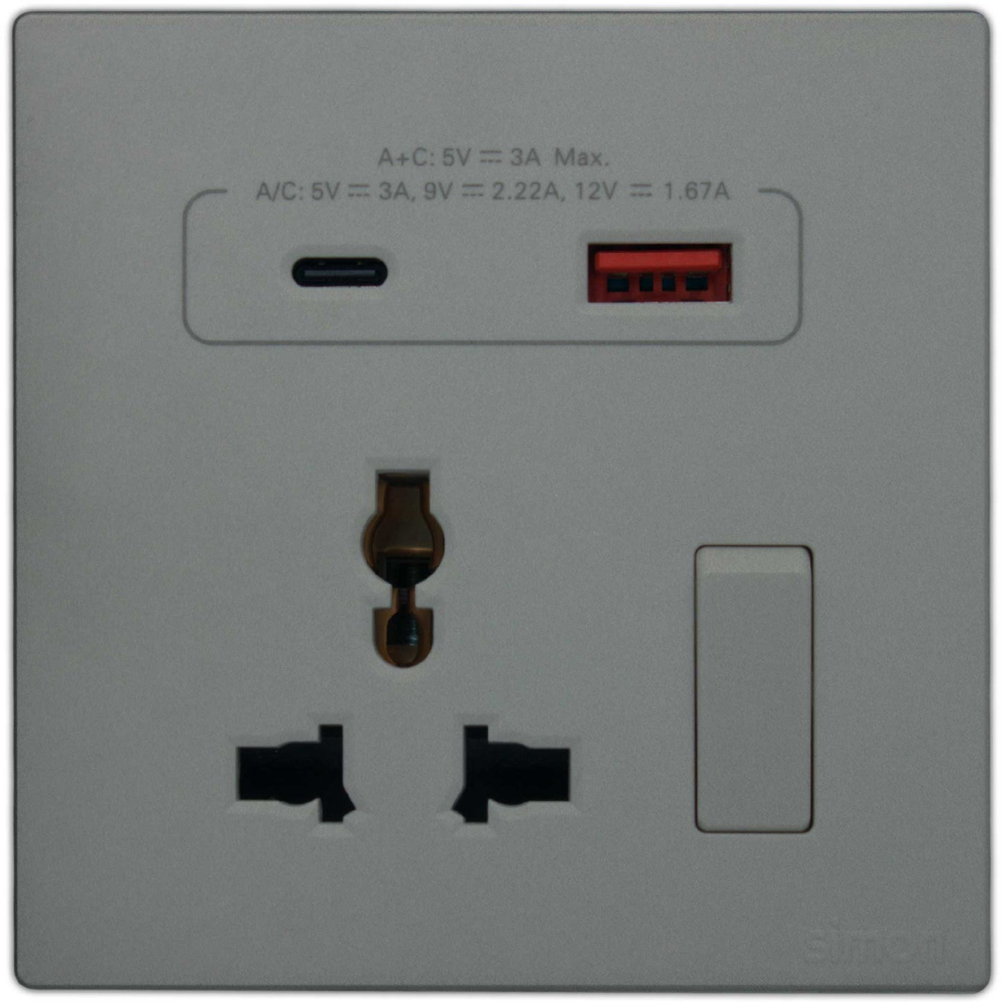 Multi Socket Switched with USB A+C Chargers Colors - Simon