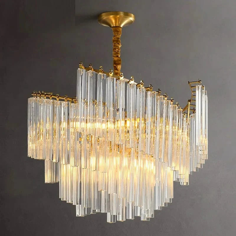 Postmodern Gold Spiral Crystal Chandelier (600mm)