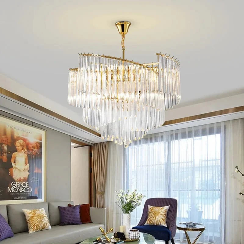 Postmodern Gold Spiral Crystal Chandelier (800mm)