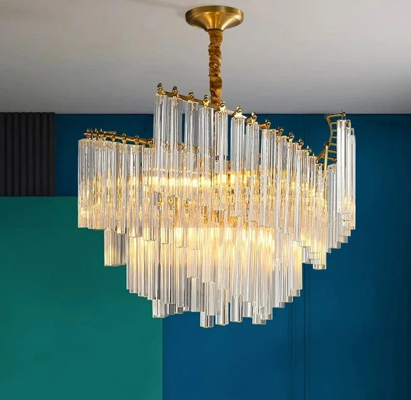 Postmodern Gold Spiral Crystal Chandelier (600mm)