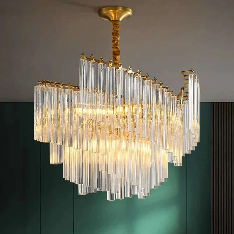 Postmodern Gold Spiral Crystal Chandelier (600mm)