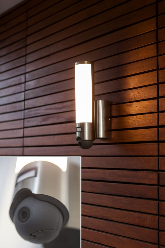 Elara wall light with motion sensor and camera-Lutec