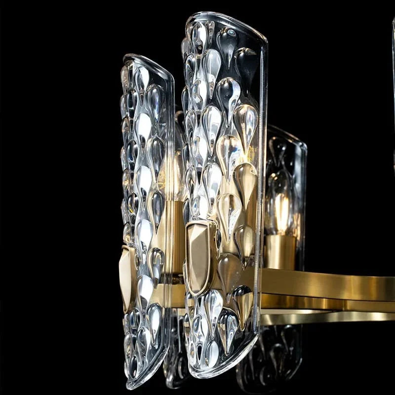 Modern Luxury Water Drops Pattern Glass Chandelier Oval