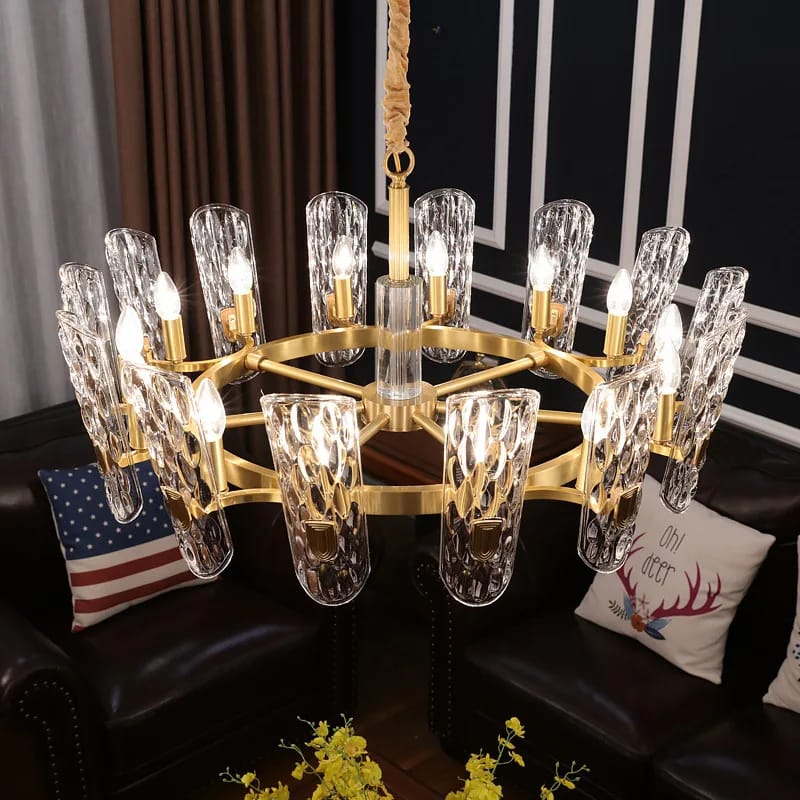 Modern Luxury Water Drops Pattern Glass Chandelier Round (750mm)