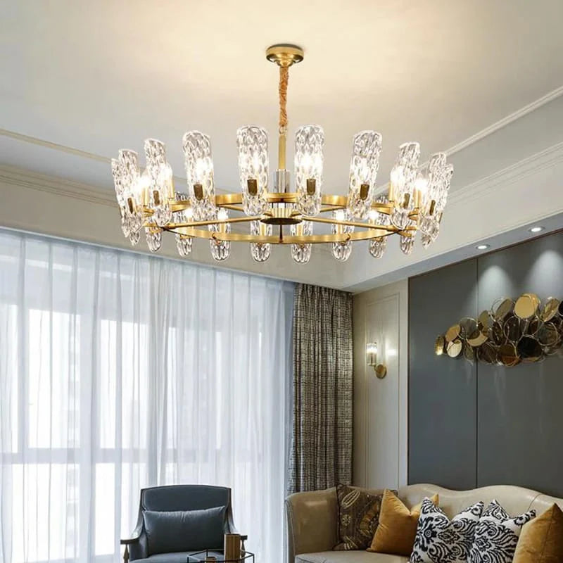 Modern Luxury Water Drops Pattern Glass Chandelier Round (750mm)