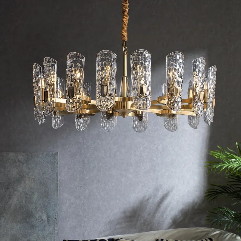 Modern Luxury Water Drops Pattern Glass Chandelier Round (1000mm)