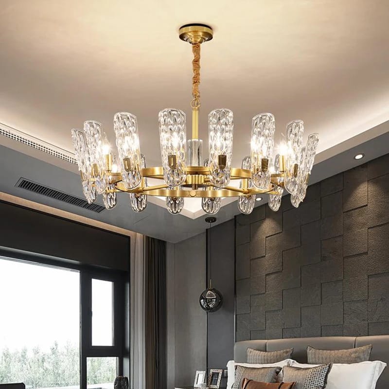 Modern Luxury Water Drops Pattern Glass Chandelier Round (750mm)