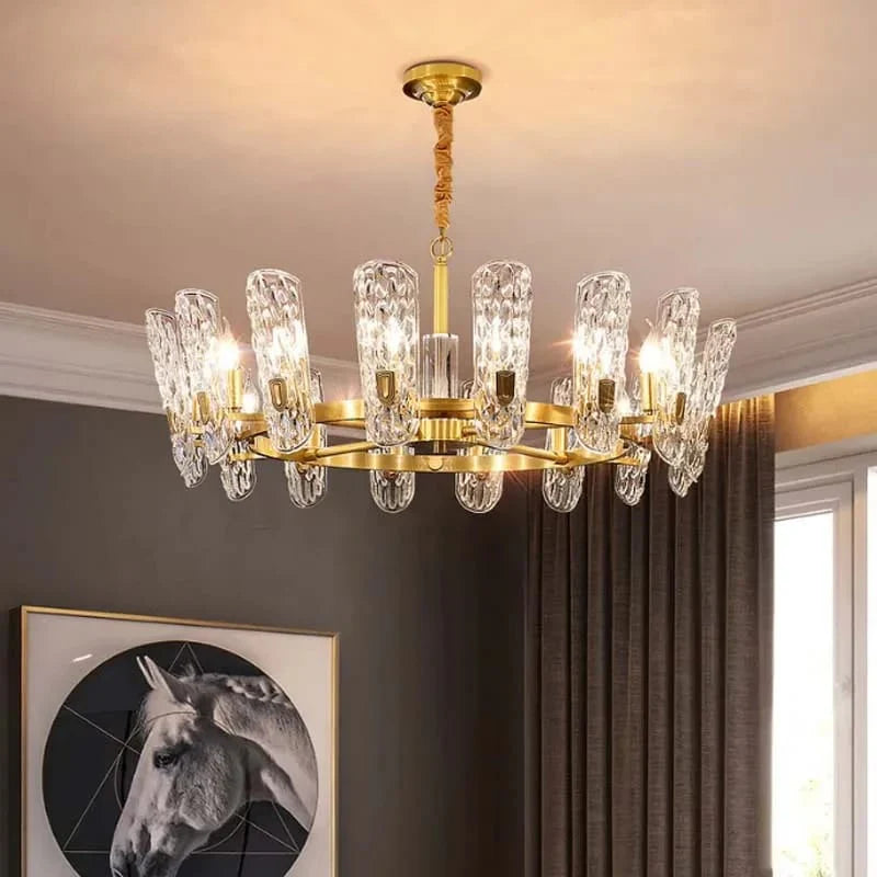 Modern Luxury Water Drops Pattern Glass Chandelier Round (1000mm)