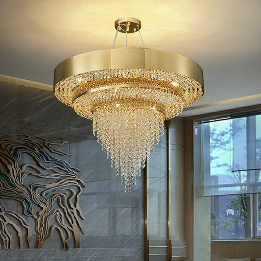 Dazzling Gold Crystal Chandelier